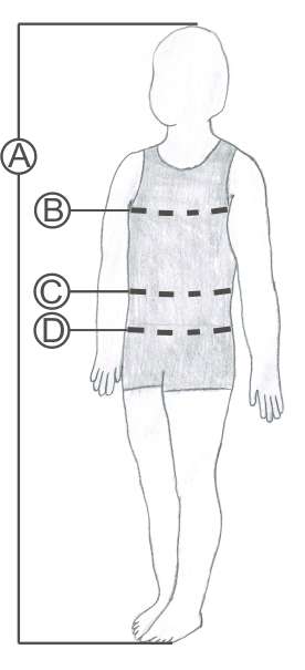 So messen sie die Körpergröße, Brust-, Hüft- und Taillenumfang bei ihrem Kind um die Kleidergröße zu ermitteln.