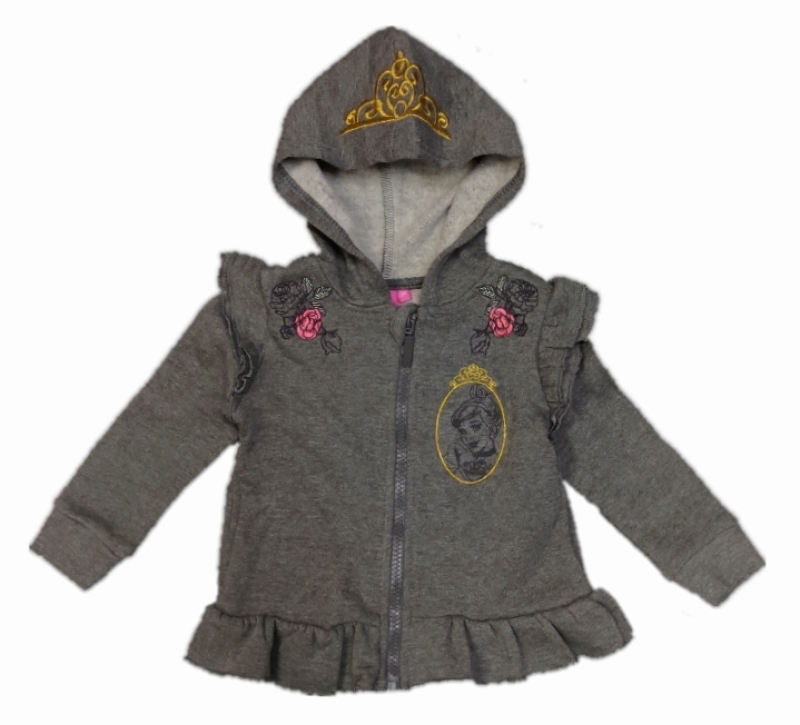 Kapuzen Sweatjacke für Mädchen in grau von Disneys Princess