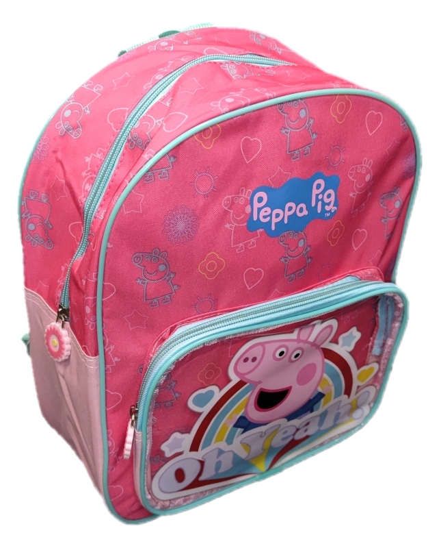 Peppa Wutz Kinderrucksack „Roll With Me“ – Hellblau & Rosa, Mit Verstellbaren Trägern & Herz-Tasche
