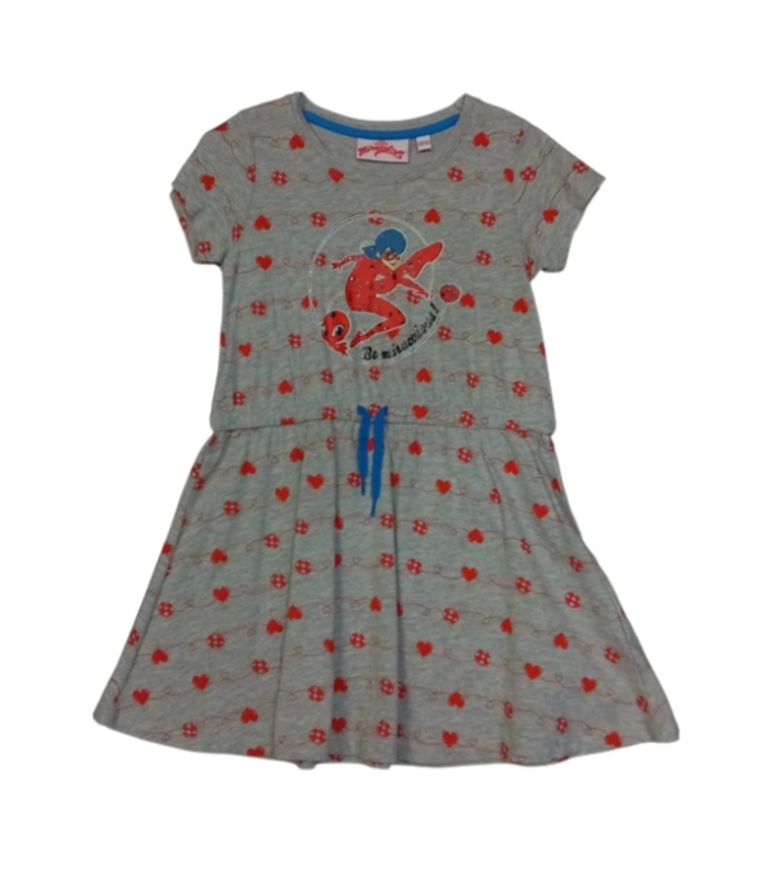 Ladybug Kleid grau rot