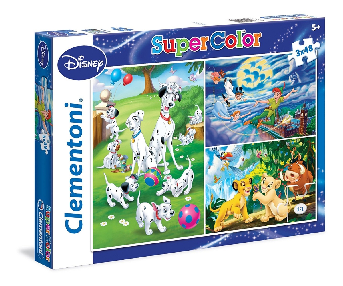 Peter Pan und Der König der Löwen Puzzle 3x48 Teile 101 Dalmatiner 