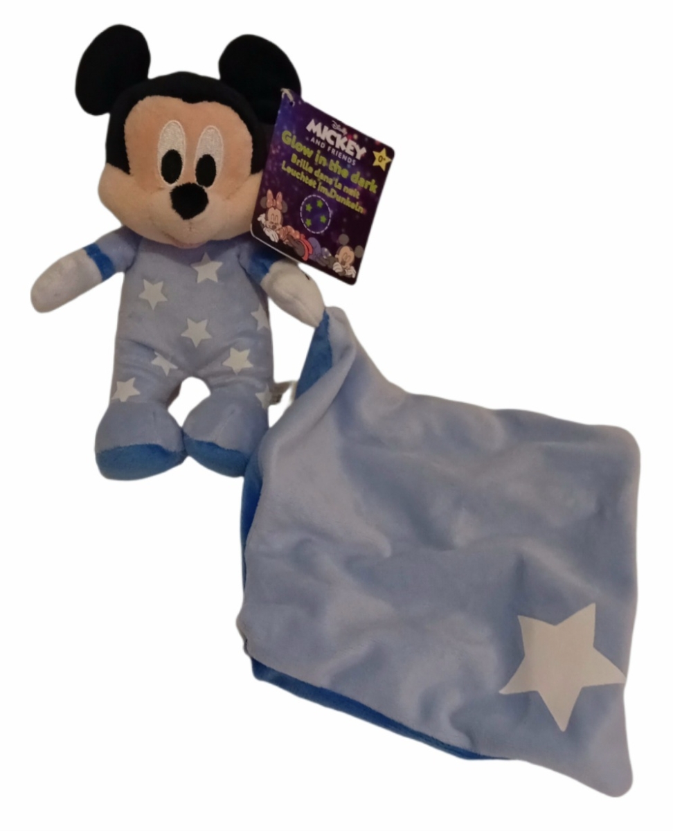 Mickey Mouse mit Kuscheltuch Plüschtier Glow in the Dark