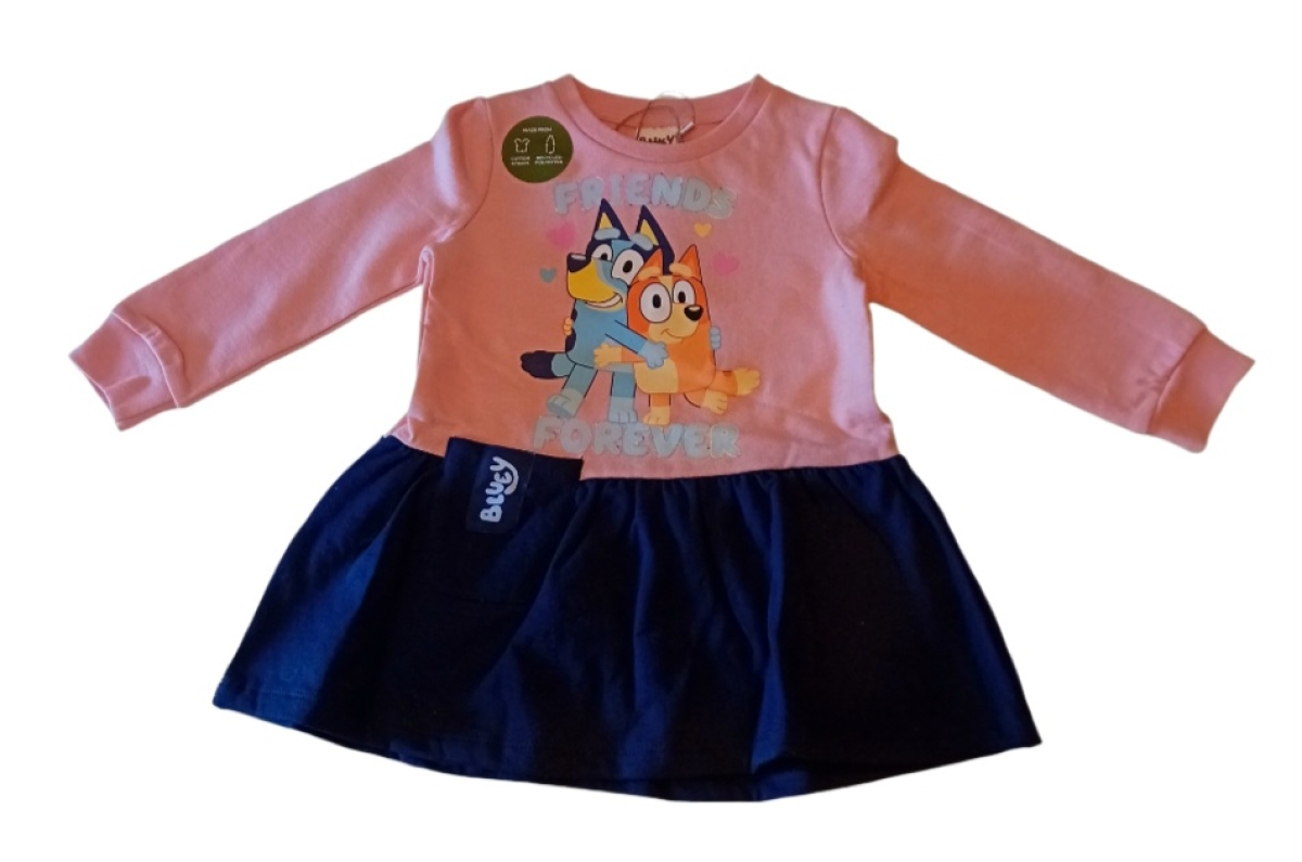 Bluey Langarmkleid rosa/blau